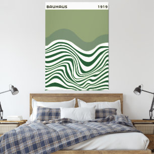 Bauhaus Abstract Wave Wall Art, home decor, Canvas Print