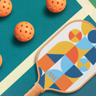 Bauhaus Aesthetic Pattern Personalised Unique  Pickleball Paddle