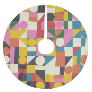 Bauhaus artwork: abstract geometric composition brushed polyester tree skirt