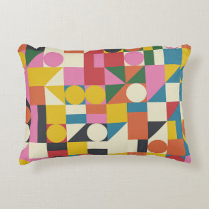 Bauhaus artwork: abstract geometric composition decorative cushion