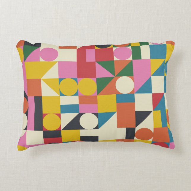 Bauhaus artwork: abstract geometric composition decorative cushion (Front)