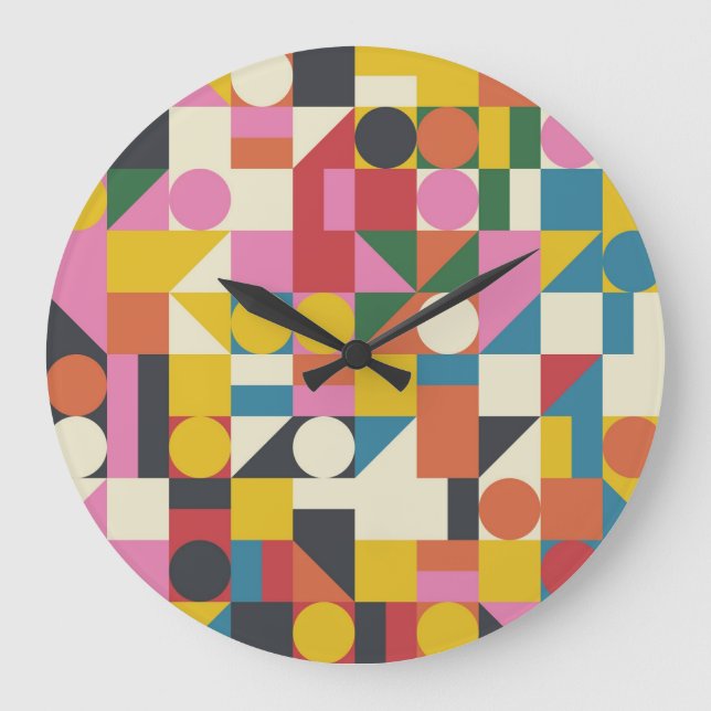 Bauhaus artwork: abstract geometric composition large clock (Front)