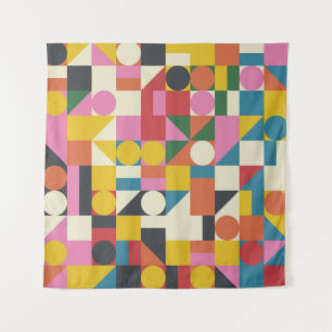 Bauhaus artwork: abstract geometric composition tapestry