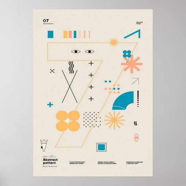 bauhaus, bauhaus design, modern design, geometric  poster (Front)