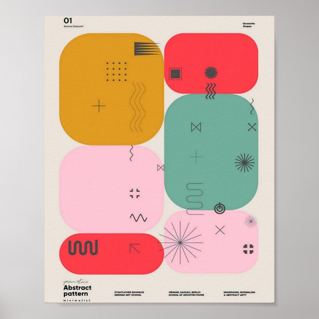 bauhaus, bauhaus design, modern design, geometric  poster (Front)