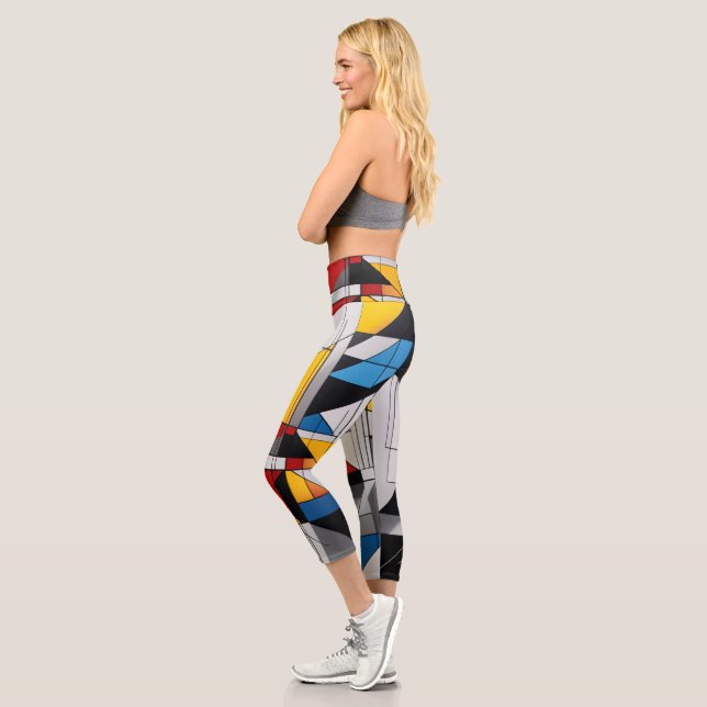 Bauhaus Beat High-Waisted Capris (Left)