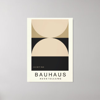 Bauhaus Beige Black Half Circle Modern Art Print