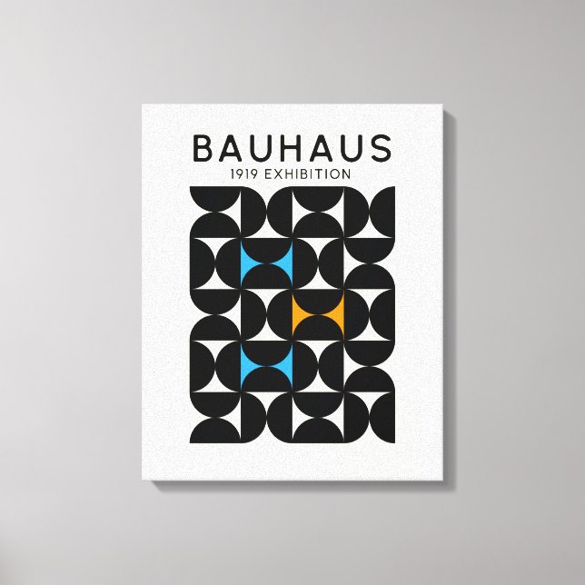Bauhaus Black Geometric Grid Art Print 1919 (Front)