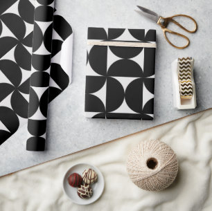 Bauhaus Black Geometric Pattern Wrapping Paper
