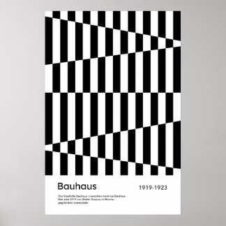 Bauhaus Black White Stripe Grid Art Print