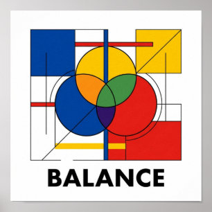 Bauhaus Circles Typography Square Poster