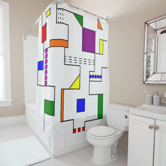 Bauhaus Circuits  Shower Curtain (In Situ)