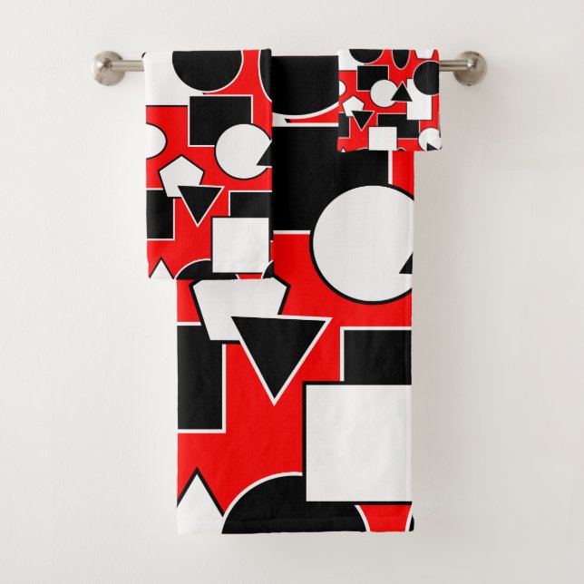 Bauhaus Collage  Bath Towel Set (Insitu)