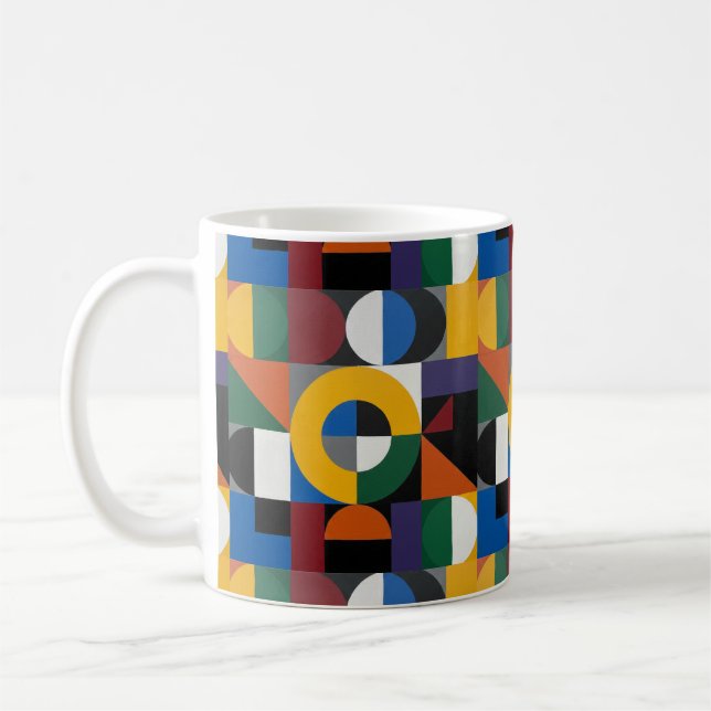 Bauhaus Colour Geometry Coffee Mug (Left)