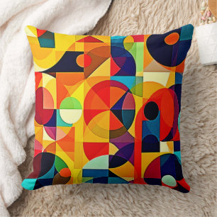 Bauhaus Colour Geometry Design Cushion