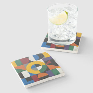 Bauhaus Colour Geometry Stone Coaster
