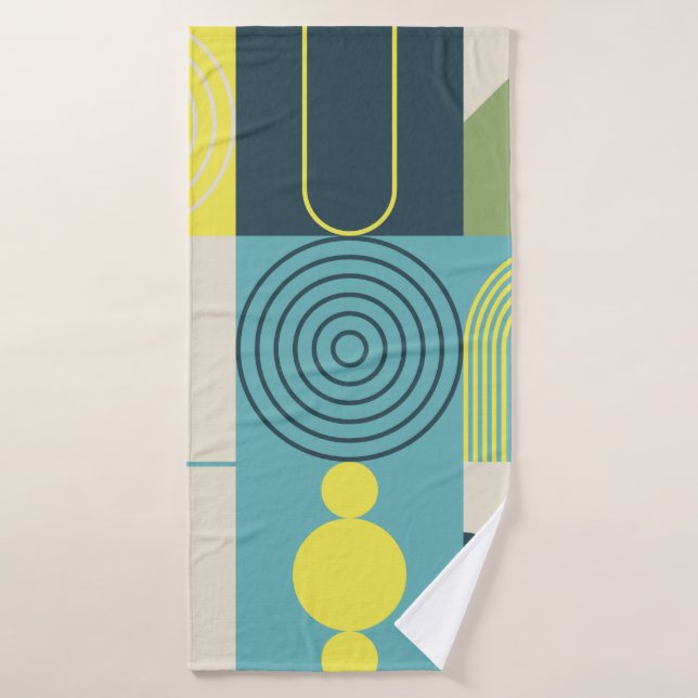 Bauhaus composition artwork made with abstract ele bath towel (Bath Towel)