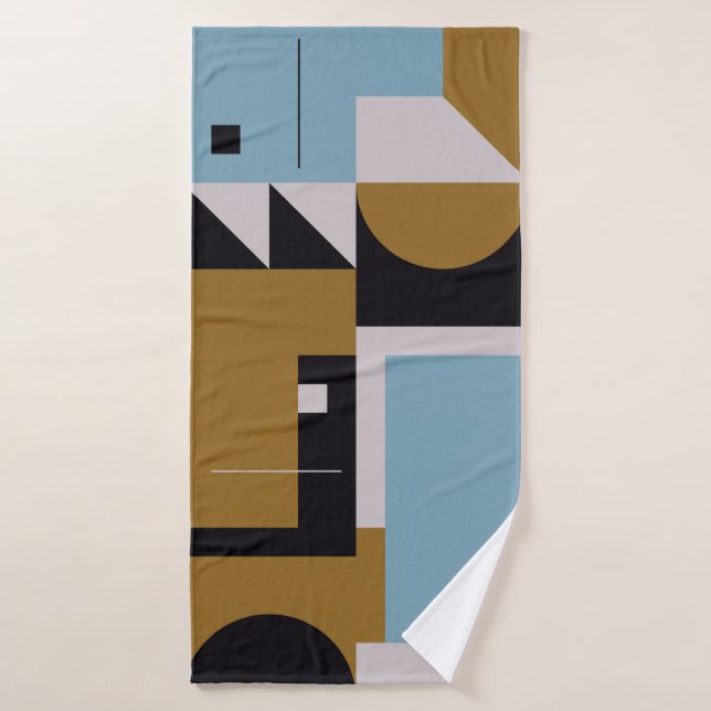 Bauhaus composition artwork made with abstract ele bath towel (Bath Towel)