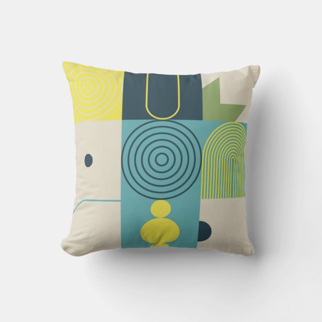 Bauhaus composition artwork made with abstract ele cushion (Front)
