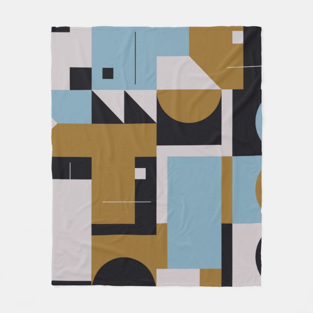 Bauhaus composition artwork made with abstract ele fleece blanket (Front)