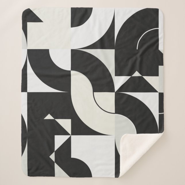 Bauhaus composition artwork made with abstract ele sherpa blanket (Front)