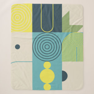 Bauhaus composition artwork made with abstract ele sherpa blanket