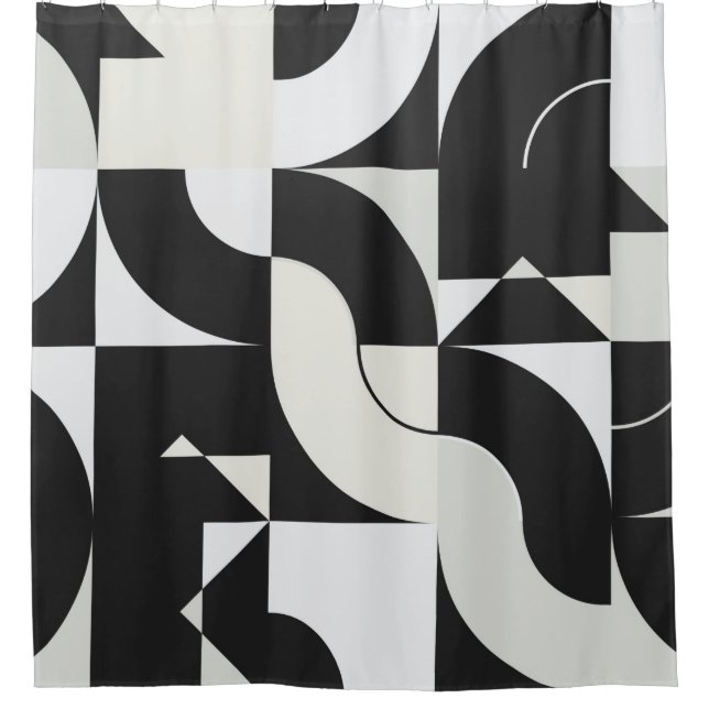 Bauhaus composition artwork made with abstract ele shower curtain (Front)