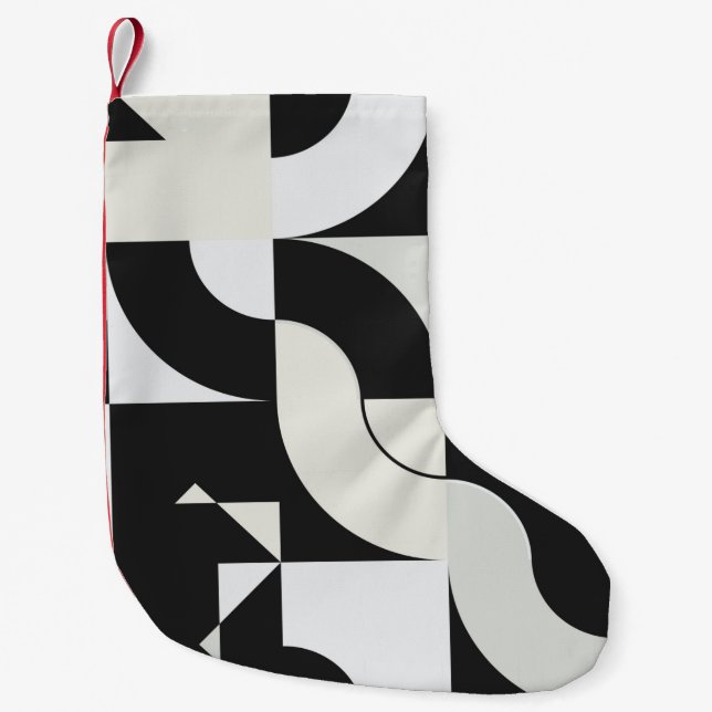 Bauhaus composition artwork made with abstract ele small christmas stocking (Front)