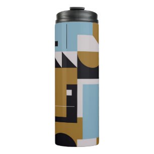 Bauhaus composition artwork made with abstract ele thermal tumbler