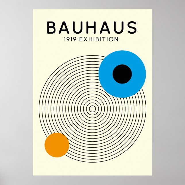 Bauhaus Concentric Circles Modern Art Print (Front)
