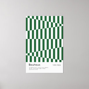 Bauhaus Dark Green Stripe Grid Art Print 1923