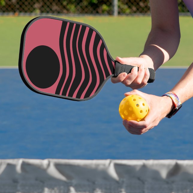 Bauhaus Deep Pink Abstract Pickleball Paddle (Insitu)