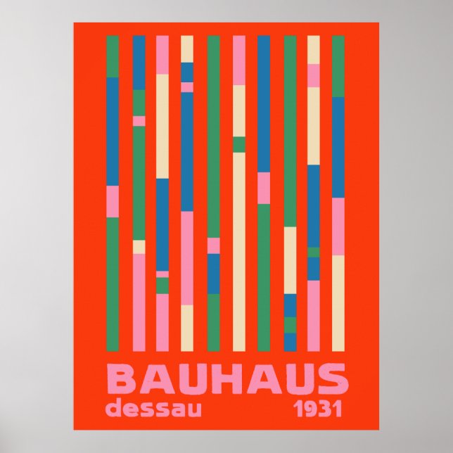 Bauhaus Dessau 1931 Colourful Modernist Abstract Poster (Front)