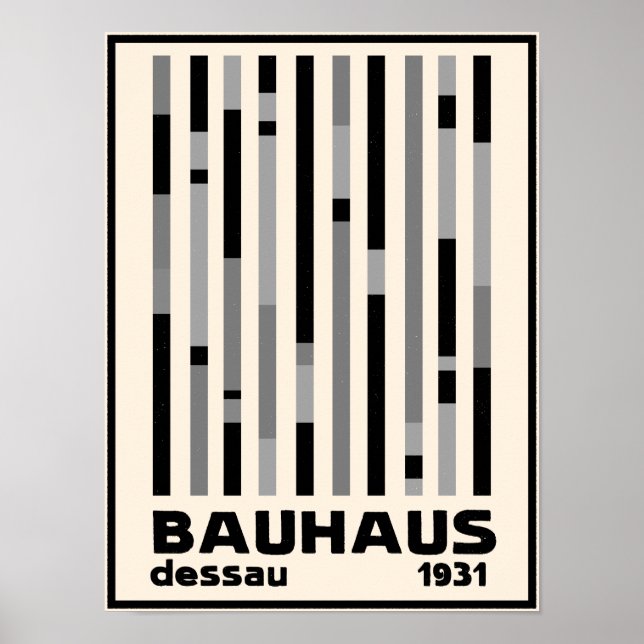 Bauhaus Dessau 1931 Modernist Minimal Vintage Poster (Front)