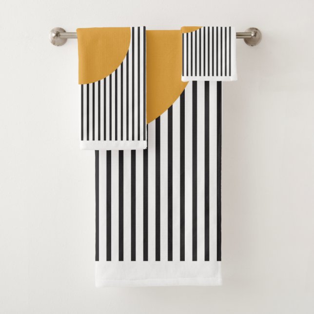Bauhaus Exhibition Unique Geometric Poster Minimal Bath Towel Set (Insitu)