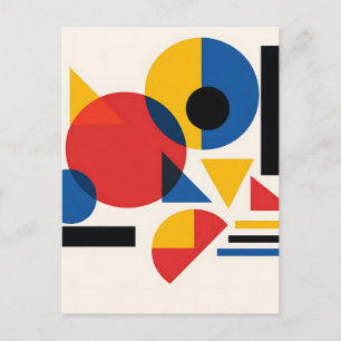 Bauhaus Geometric Abstract Composition Postcard