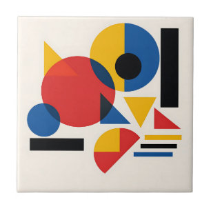 Bauhaus Geometric Abstract Composition Tile