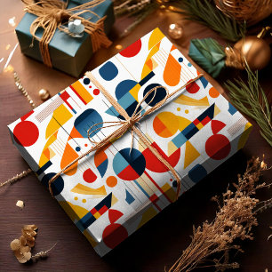 Bauhaus Geometric Abstract Pattern#1 ID1068 Wrapping Paper