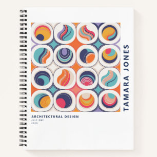 Bauhaus Geometric Abstract Pattern#2 ID1068 Notebook
