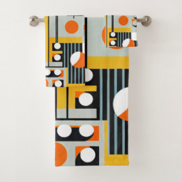 Bauhaus Geometric Design 01 Perfect For Bath Towel Set
