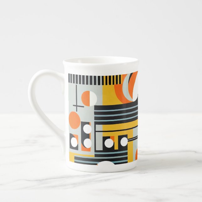 Bauhaus Geometric Design 01 Perfect For Bone China Mug (Left)