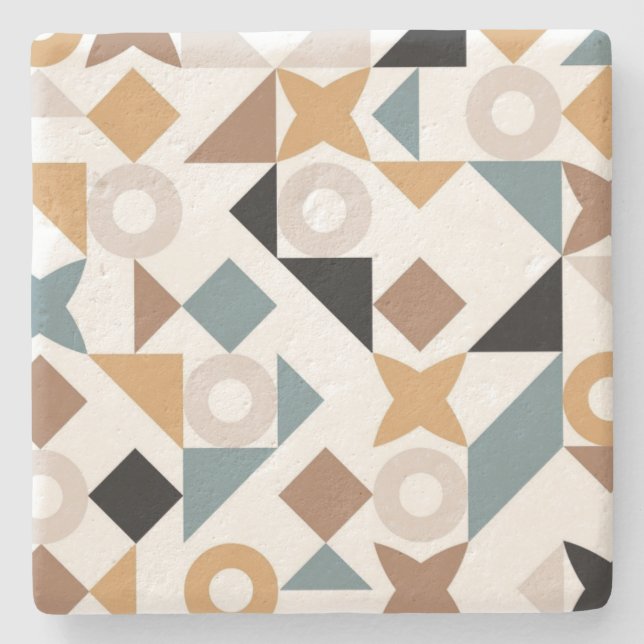 Bauhaus Geometric Limestone Coasters (Front)