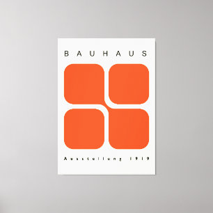Bauhaus Geometric Poster Orange Retro Print
