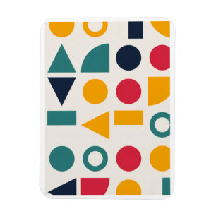 Bauhaus Geometric Shapes Pattern Stickers Magnet