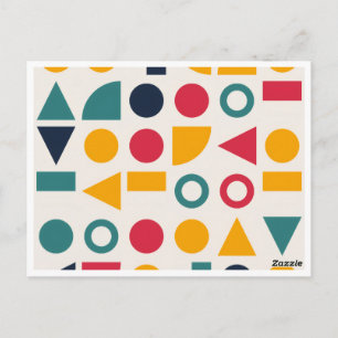 Bauhaus Geometric Shapes Pattern Stickers Postcard