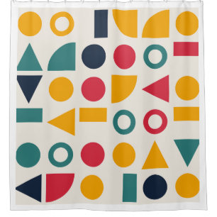 Bauhaus Geometric Shapes Seamless Pattern Shower Curtain