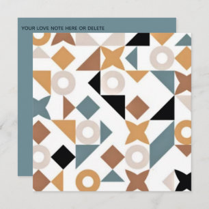 Bauhaus Geometric XOXO Square Holiday Card