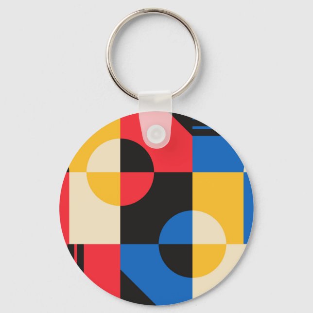 Bauhaus Geometry Pattern Key Ring (Front)