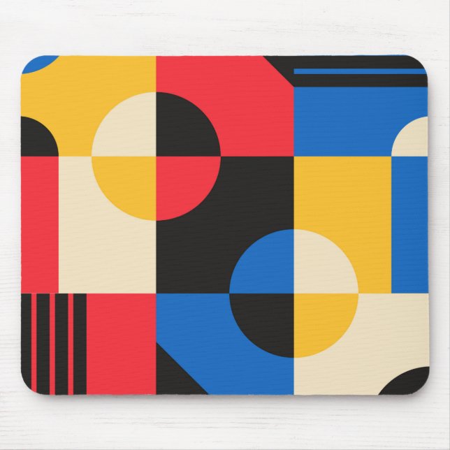 Bauhaus Geometry Pattern Mouse Mat (Front)