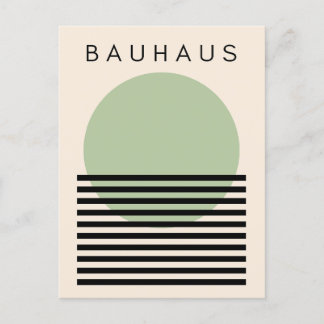 Bauhaus Green Sun Holiday Postcard